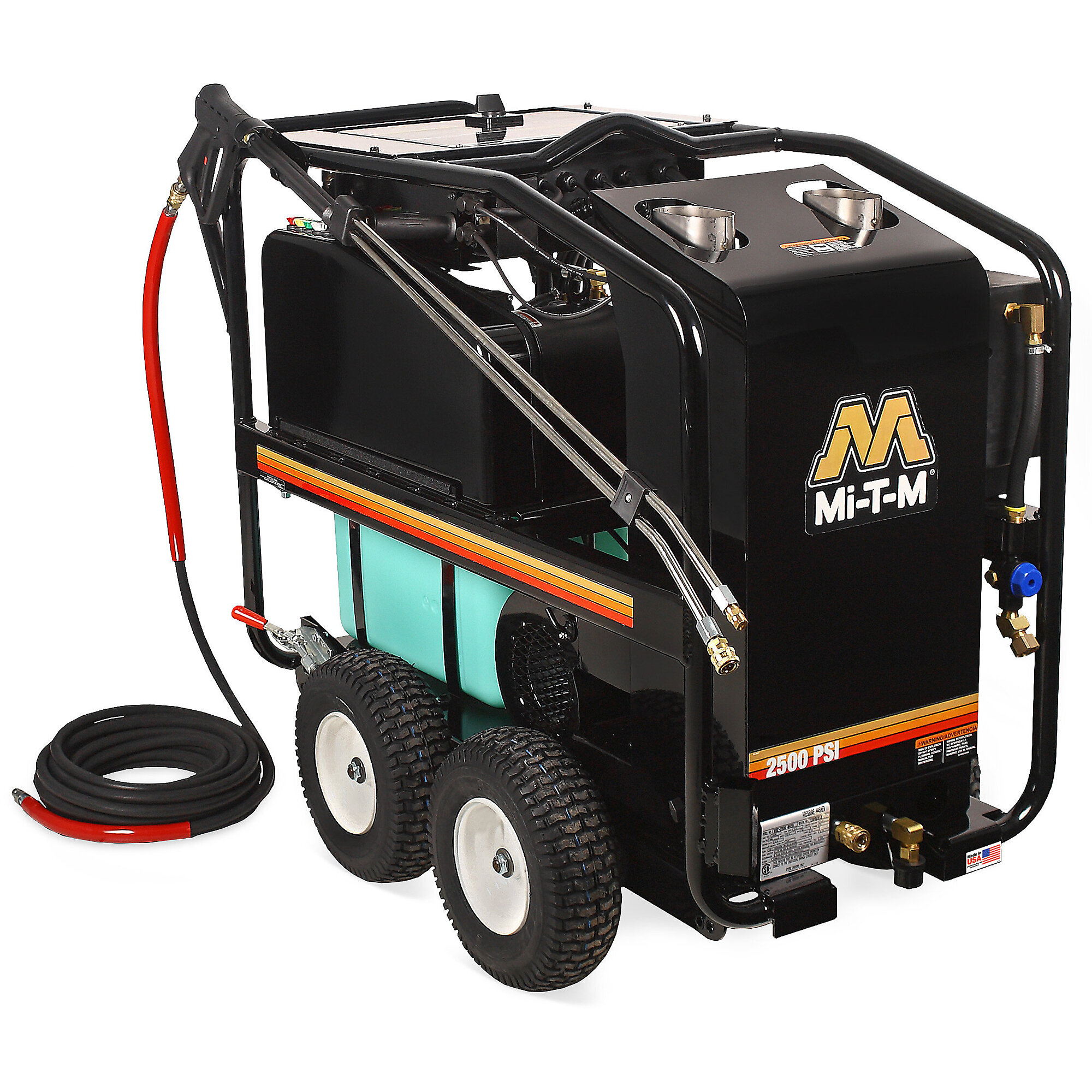 Mi-T-M HSE Series Portable Electric Pressure Washer — 2500 PSI, 3.2 GPM, Diesel Burner, Belt Drive, Hot Water, Model# HSE-2504-0M10